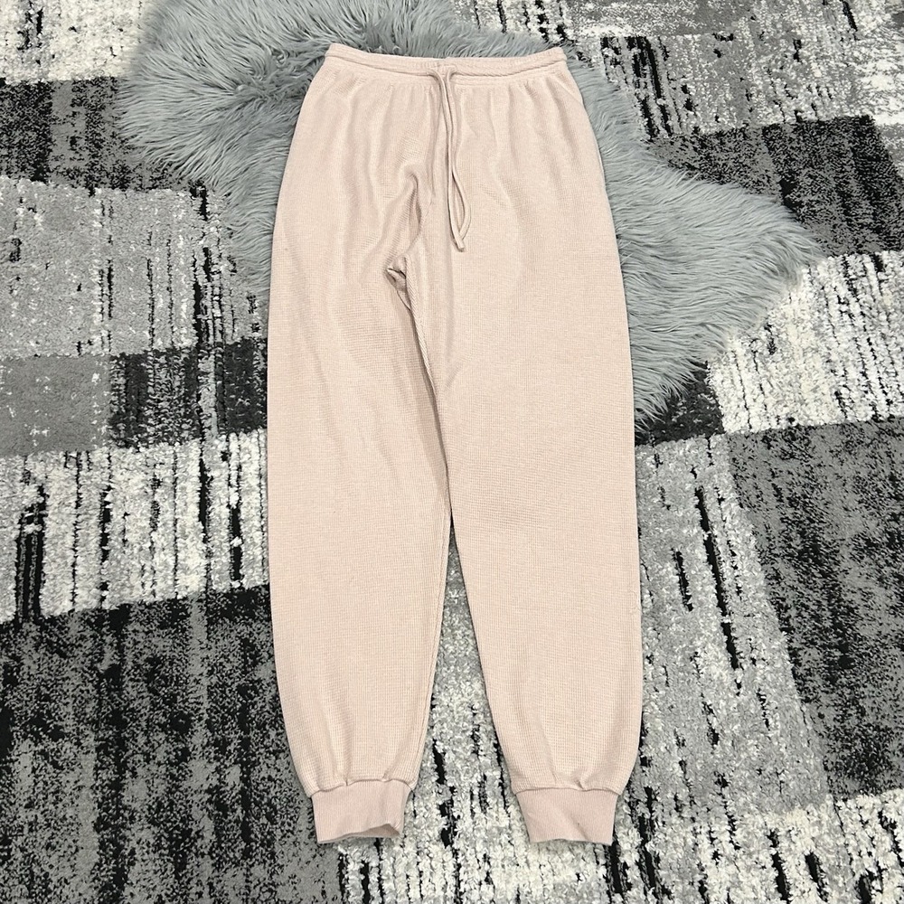 Eileen Fisher By Egreis Organic Cotton Tan Waffle Knit Lounge Pant Size Medium